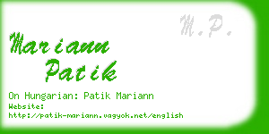 mariann patik business card